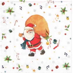 Serwetka  -523-  MINI 25x25 cm   Mikołaj 4 wzory